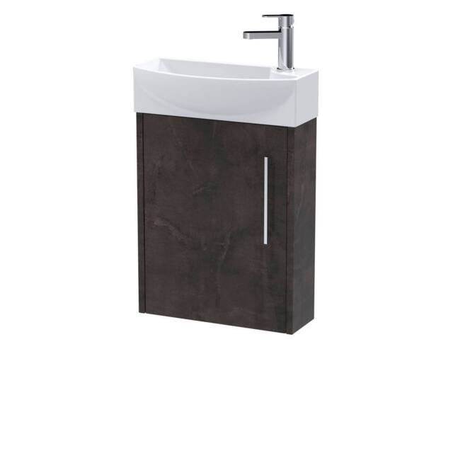 Balterley Winshill 1 Door Left-Hand Wall Hung Cloakroom Vanity Basin Unit, 440mm in Grey - image 1