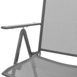 Berkfield Home Reclining Garden Chair Set 3 pcs Anthracite Powder-coated Steel in Dark Grey - thumbnail 8