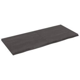 Berkfield Home Wall Shelf Dark Grey 140x60x(2-4) cm Treated Solid Wood Oak in Brown