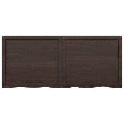 Berkfield Home Wall Shelf Dark Grey 140x60x(2-4) cm Treated Solid Wood Oak in Brown - thumbnail 3