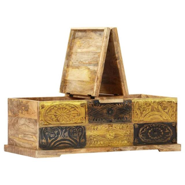 Berkfield Home Beautiful Coffee Table 100x50x35 cm Solid Mango Wood in Brown - Size: 100 x 50 x 35 cm - image 1