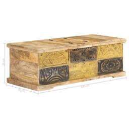 Berkfield Home Beautiful Coffee Table 100x50x35 cm Solid Mango Wood in Brown - Size: 100 x 50 x 35 cm - thumbnail 7