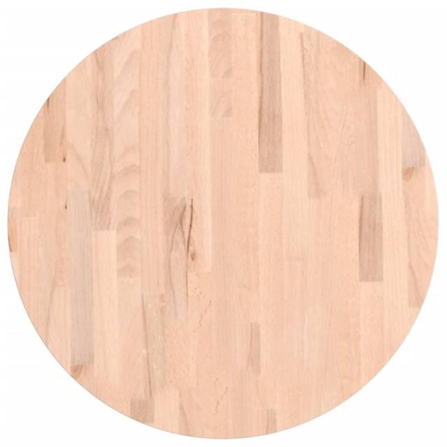 Berkfield Home Table Top Ã˜60x2.5 cm Round Solid Wood Beech in Natural - Size: 60x2.5 cm - image 1