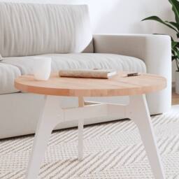Berkfield Home Table Top Ã˜60x2.5 cm Round Solid Wood Beech in Natural - Size: 60x2.5 cm - thumbnail 2