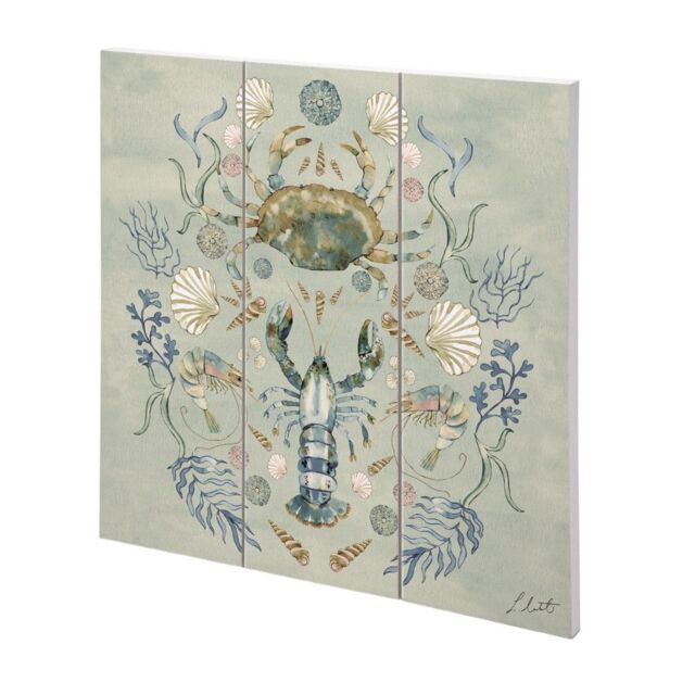 Louise Nisbet Crustacean Celebration Wood Plaque in Light Beige - image 1