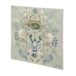 Louise Nisbet Crustacean Celebration Wood Plaque in Light Beige - thumbnail 1