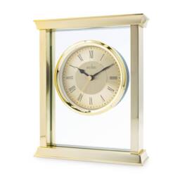 Acctim Halton Mantel Clock Quartz Polished Metal & Floating Glass Effect in Gold - thumbnail 2