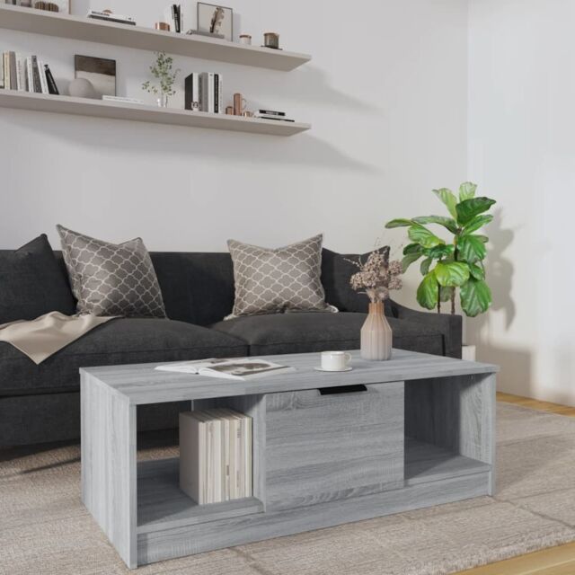 Berkfield Home Coffee Table Grey Sonoma 102x50x36 cm Engineered Wood - Size: 102 x 50 x 36 cm - image 1
