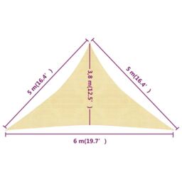 Berkfield Home Sunshade Sail 160 g/m ² Beige 5x5x6 m HDPE - thumbnail 6