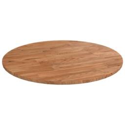 Berkfield Home Round Table Top Light Brown √ò40x1.5 cm Treated Solid Wood Oak - Size: 40x1.5 cm - thumbnail 2