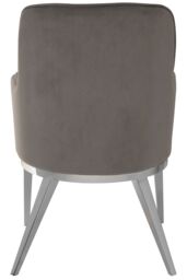 Orsina Versatile Grey Velvet Dining Chair With Silver Finish Legs, Durable Dining Chair, Sleek Dining Chair in Black - thumbnail 5
