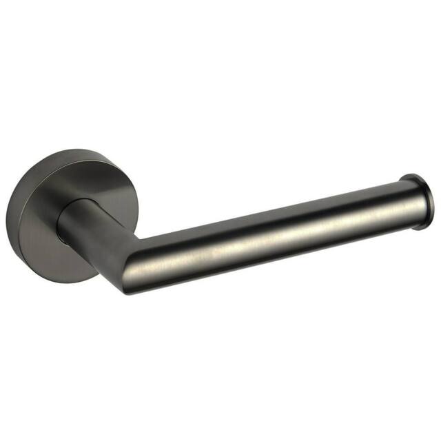 Bathroom Kingdom Melbourne Gunmetal Round Toilet Roll Holder in Grey - image 1