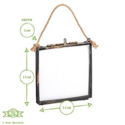 Nicola Spring 3pc Hanging Metal Photo Frames Gallery Set - Black - Picture Frame Wall Mounted Frame with Rope - thumbnail 3