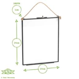 Nicola Spring 3pc Hanging Metal Photo Frames Gallery Set - Black - Picture Frame Wall Mounted Frame with Rope - thumbnail 5
