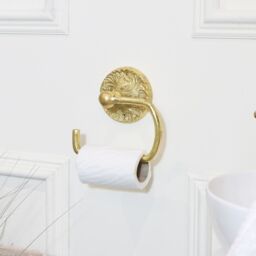 Melody Maison Luxe Gold Toilet Roll Holder 17cm X 16cm - Size: 17 cm X 16 cm - thumbnail 2