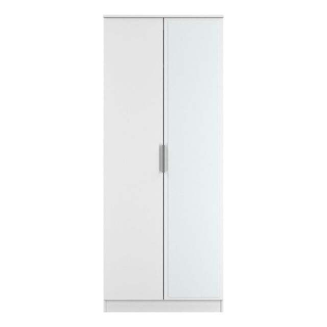 Ready Assembled 2 U Dover 2 Door Mirrored Robe (Ready Assembled) in White - image 1