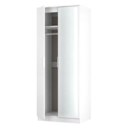 Ready Assembled 2 U Dover 2 Door Mirrored Robe (Ready Assembled) in White - thumbnail 4