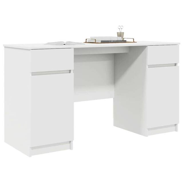 Berkfield Home White Desk White 140x49x76 cm Engineered Wood - Size: 140 x 49 x 76 cm - image 1