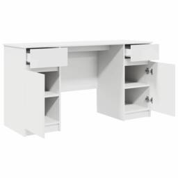 Berkfield Home White Desk White 140x49x76 cm Engineered Wood - Size: 140 x 49 x 76 cm - thumbnail 5