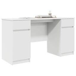 Berkfield Home White Desk White 140x49x76 cm Engineered Wood - Size: 140 x 49 x 76 cm - thumbnail 1
