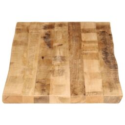 Berkfield Home Table Top Live Edge 140x60x3.8 cm Solid Wood Rough Mango in Brown - thumbnail 4