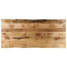 Berkfield Home Table Top Live Edge 140x60x3.8 cm Solid Wood Rough Mango in Brown - thumbnail 1