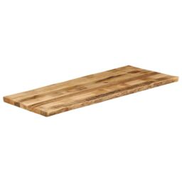 Berkfield Home Table Top Live Edge 140x60x3.8 cm Solid Wood Rough Mango in Brown - thumbnail 2