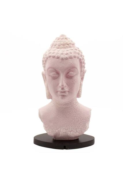 KDMD Buddha Bust Lamp with Cherry Crackle Oval Stand in Dusty Pink - image 1