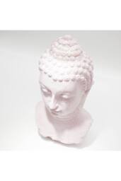 KDMD Buddha Bust Lamp with Cherry Crackle Oval Stand in Dusty Pink - thumbnail 4