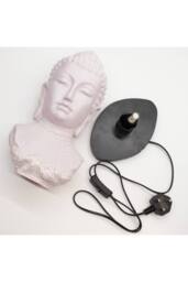 KDMD Buddha Bust Lamp with Cherry Crackle Oval Stand in Dusty Pink - thumbnail 6