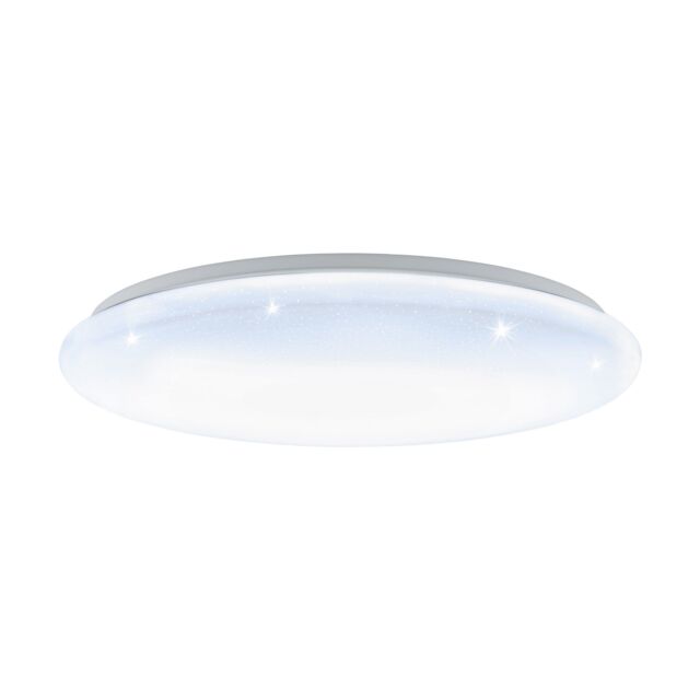 Loops Flush Ceiling Light White Shade White Plastic With Crystal Effect Bulb LED 40W - image 1