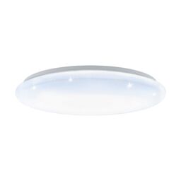 Loops Flush Ceiling Light White Shade White Plastic With Crystal Effect Bulb LED 40W - thumbnail 1
