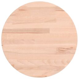 Berkfield Home Table Top Ã˜30x1.5 cm Round Solid Wood Beech in Brown - Size: 30x1.5 cm - thumbnail 2