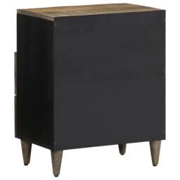 Berkfield Home Bedside Cabinet Light Grey 50x33x60 cm Solid Wood Mango - Size: 50 x 33 x 60 cm - thumbnail 5