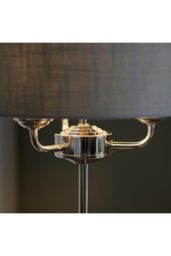 Netlighting Highclere Base & Shade Table Lamp Bright Nickel Plate Charcoal Fabric in Grey - thumbnail 3