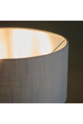 Netlighting Highclere Base & Shade Table Lamp Bright Nickel Plate Charcoal Fabric in Grey - thumbnail 6
