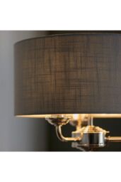 Netlighting Highclere Base & Shade Table Lamp Bright Nickel Plate Charcoal Fabric in Grey - thumbnail 5