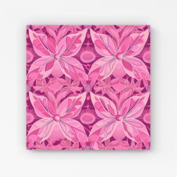 "Warren Reed - Designer Pink Abstract Floral Design Canvas - Size: W16"" x H16""" - thumbnail 1