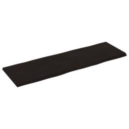 Berkfield Home Table Top Dark Grey 160x50x(2-4) cm Treated Solid Wood Live Edge in Dark Brown - thumbnail 1