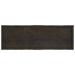 Berkfield Home Table Top Dark Grey 160x50x(2-4) cm Treated Solid Wood Live Edge in Dark Brown - thumbnail 3