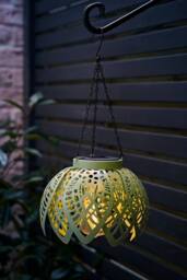 ValueLights Artichoke Pastel Solar Hanging Decorative Outdoor Garden Lantern Light in Pale Green - thumbnail 2
