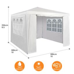 MCC Direct 3x3m Event Gazebo with Removable Sides in White - thumbnail 2