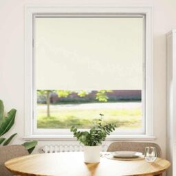 Berkfield Home Roller Blind Blackout Off-White 100x175 cm Fabric Width 95.7 cm Polyester in White - thumbnail 2