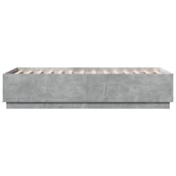 Berkfield Home Bed Frame with LED without Mattress Concrete Grey 90x190 cm Single - thumbnail 7
