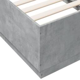 Berkfield Home Bed Frame with LED without Mattress Concrete Grey 90x190 cm Single - thumbnail 9