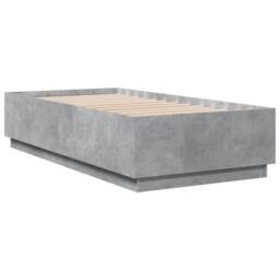 Berkfield Home Bed Frame with LED without Mattress Concrete Grey 90x190 cm Single - thumbnail 8