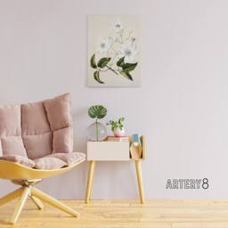 "Artery8 New Zealand Puawananga Clematis Flowers Featon Canvas Wall Art Print in Beige - Size: W18"" x H24""" - thumbnail 3