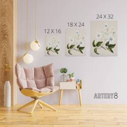 "Artery8 New Zealand Puawananga Clematis Flowers Featon Canvas Wall Art Print in Beige - Size: W18"" x H24""" - thumbnail 4