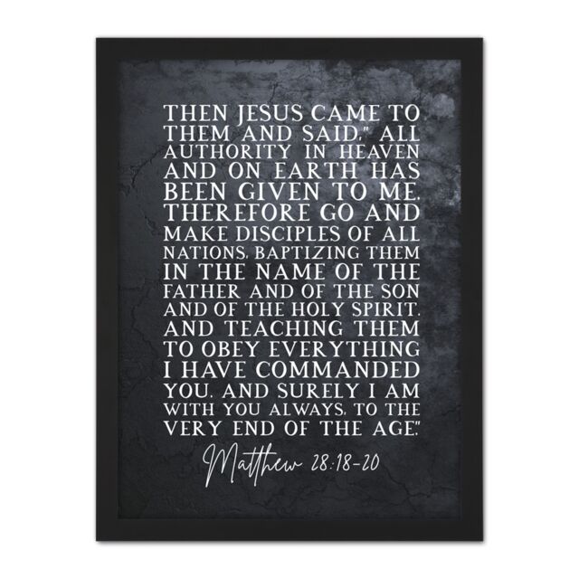 Artery8 Wall Art Print Matthew 28:18-20 Jesus I am with you always to the very end of the age Christian Bible Verse Large Framed Wall Décor Art - image 1