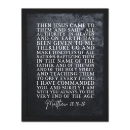 Artery8 Wall Art Print Matthew 28:18-20 Jesus I am with you always to the very end of the age Christian Bible Verse Large Framed Wall Décor Art - thumbnail 1